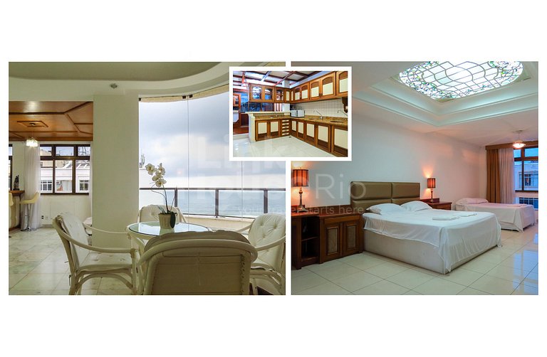 Linda Cobertura Lineal com Jacuzzi e Vista Mar em Copacabana