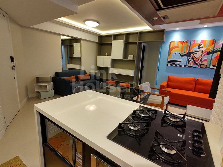 Lanai Apart Hotel, Flat Moderno com Vista Mar no Posto 2 da